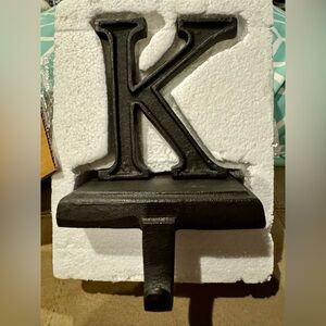 Pottery Barn Bronze Letter "K” Alphabet Christmas Stocking Holder Hanger